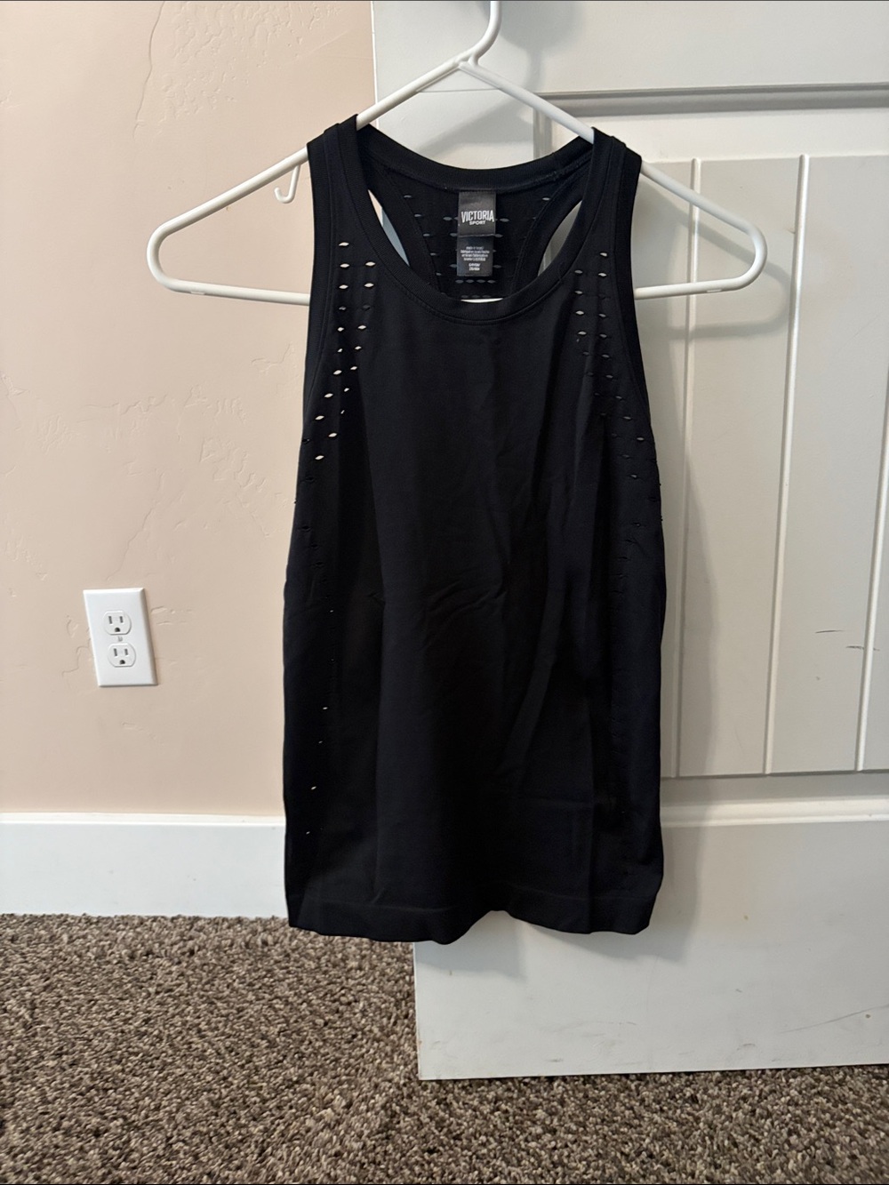 Victoria's Secret Black Laser-Cut Racerback Tank Top